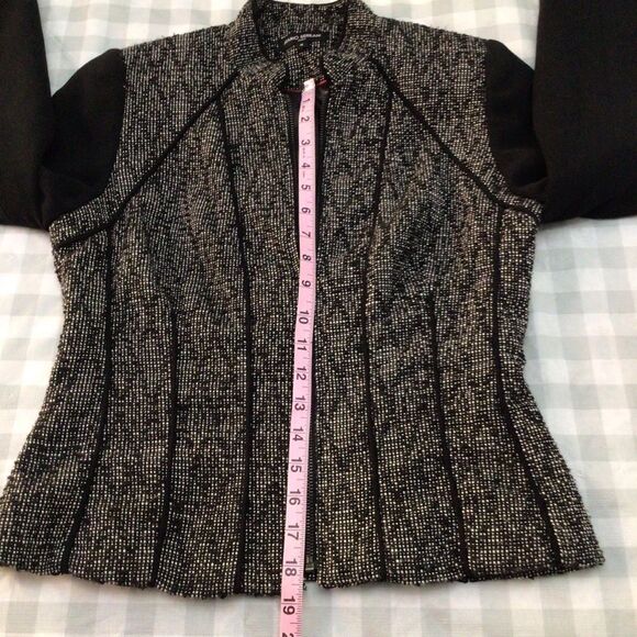 MARIO Serrani Italy blazer wool blend Italian designer size 4 black white - Picture 9 of 13